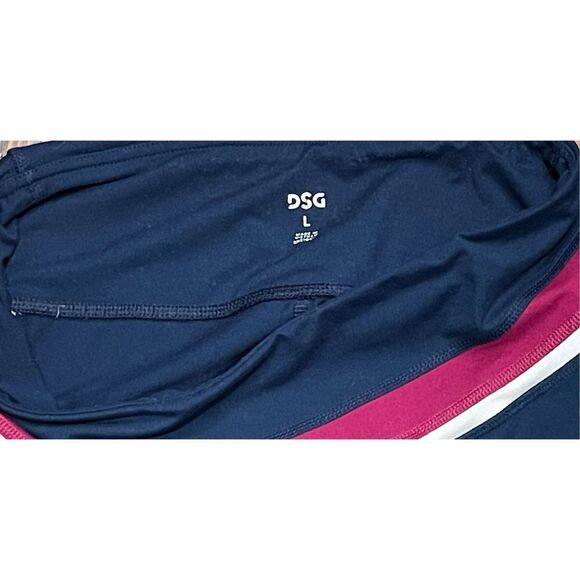 DSG|WOMEN’S ACTIVEWEAR CROPPED LEGGINGS NAVY/ MULTICOLOR STRIPED COLOR-BLOCK‎ L - Picture 2 of 6